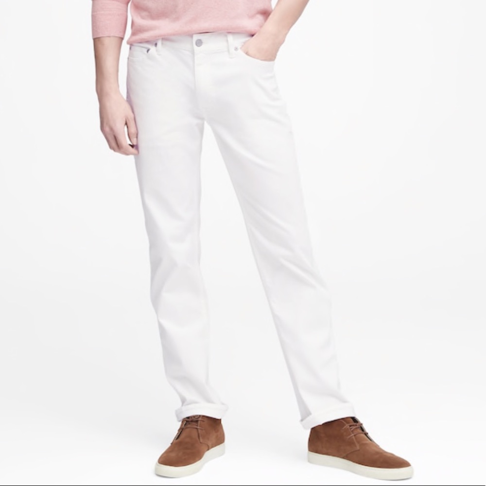 BR White Vintage Straight Jeans 36x32